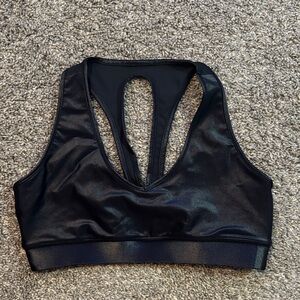 Carbon38 Shimmer Black Sports Bra